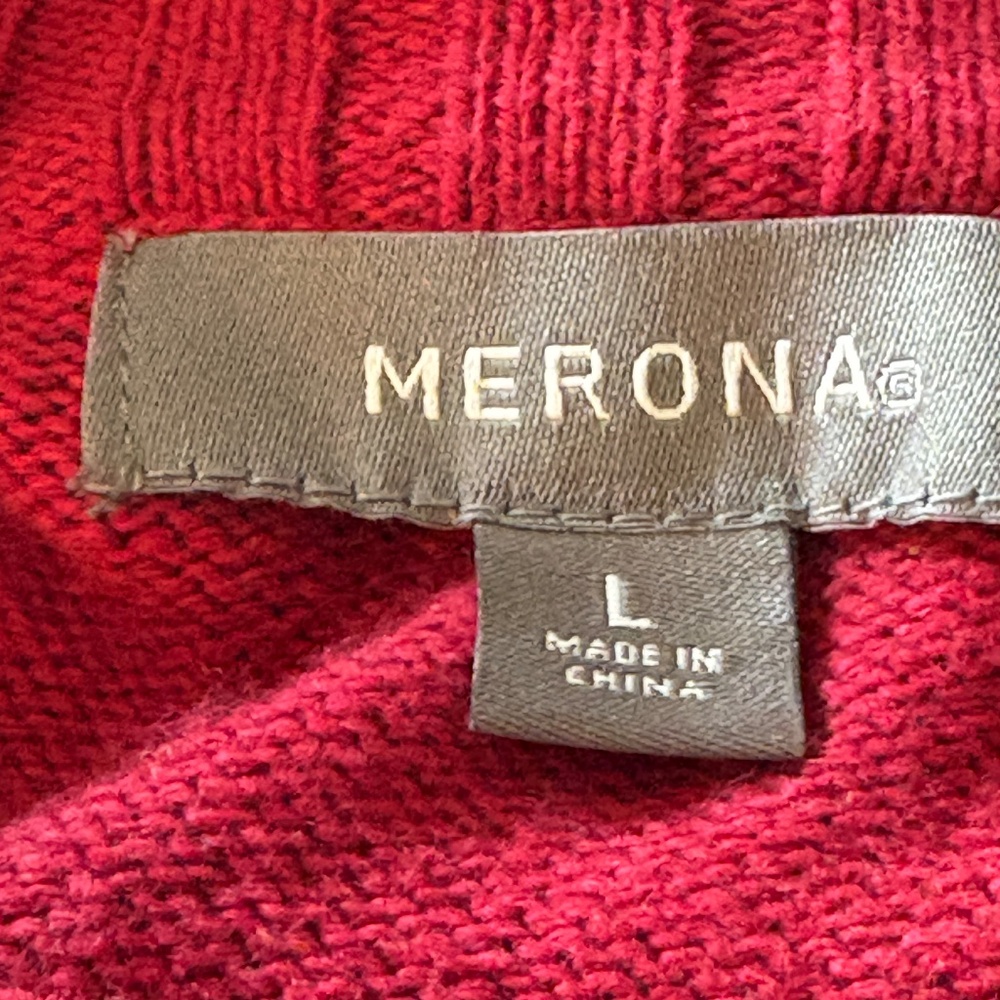 Merona Cotton Blend 1/4 Zip Maroon Sweater - Picture 7 of 11